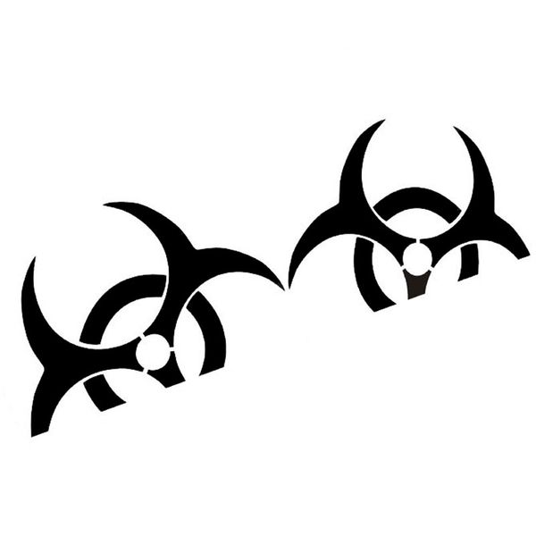 

2pcs reflective umbrella personality cartoon zombie controlled mirrors car stickers decals black/silver ct-572