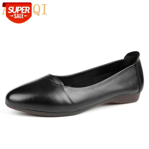 

aiyuqi women shoes flat 2020 spring new women casual shoes genuine leather trendy pointed ballet women loafers for female #8c4a