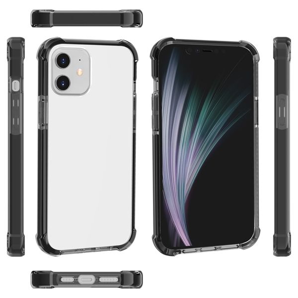 

guangzhou juropin 2020 arrival phone case back cover for iphone 12, dichromatic transparent shockproof tpu+pc+tpe hybrid mobile case cover