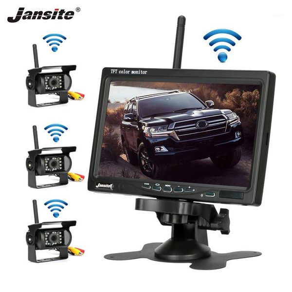 

jansite wireless truck camera 7 inch for trucks bus rv trailer excavator car monitor reverse image 12v-24v rear view camera1