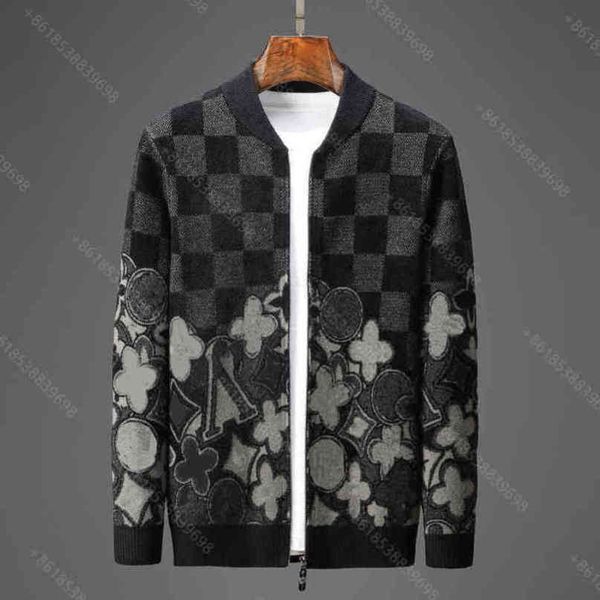 

winter mens tech fleece sweater jacket luxury brand men s clothing high-quality casual apparel louisclothes lapel zipper fashion tracksuit f, Black;brown