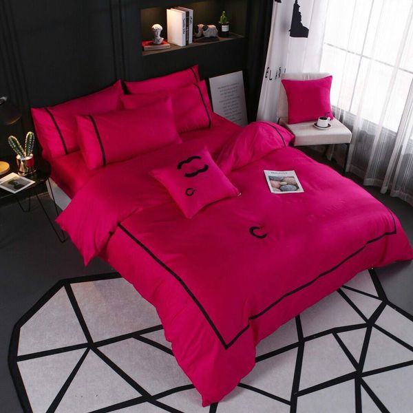 

2020 c c designer bed comforters sets king size rosy pink designer pillow cases bed sheets luxury fashion designer bedding sets