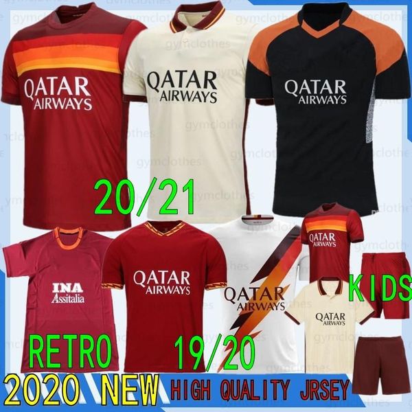 

thai 20/21 as maillot roma perotti dzeko soccer jersey de rossi zaniolo rome totti pastore new jerseys football men+kids football shirt, Black;yellow