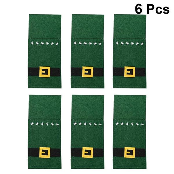 

6шт рождественские украшения столовые приборы сумки кухонные посуды держатель мешок вечеринка подарок рождественские украшения рождественски