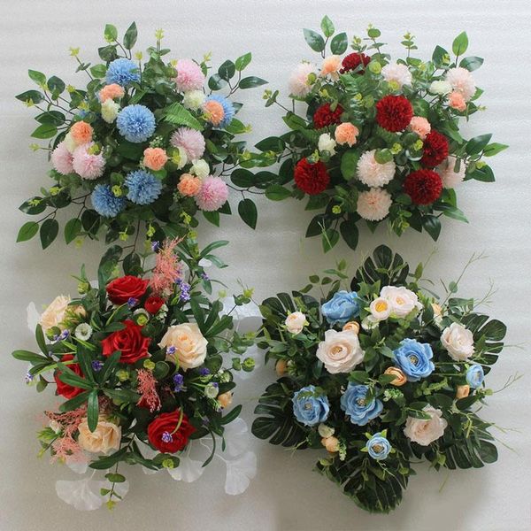 

decorative flowers & wreaths flone 2pcs/lot artificial wedding road lead silk t stage decoration flower fake wall arch art