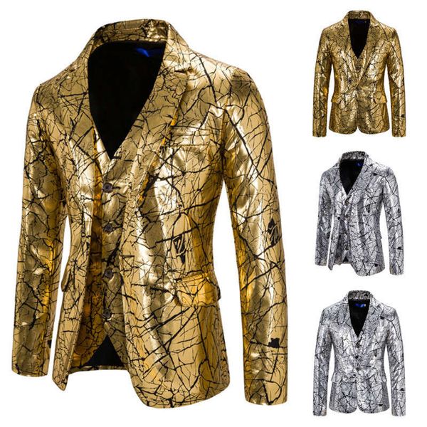 

new style gilt crackle print men's dress show suit two piece vest, White;black