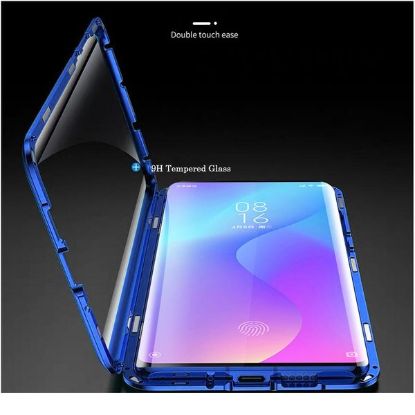

magnetic adsorption metal case for xiaomi mi redmi note 9 8 7 pro k20 double sided cover for xiaom jllkbn