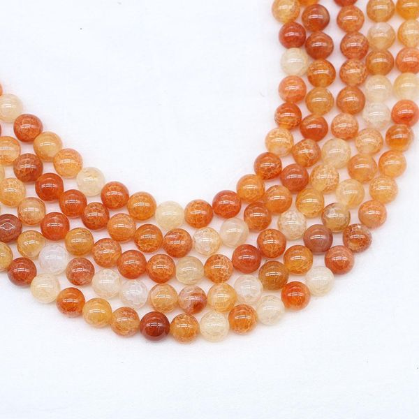 

1 strand lot 6 8 10mm natural red crackle agates stone bead round loose spacer beads for jewelry making findings diy bracelet h bbyjiv