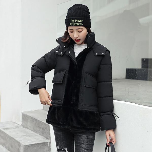 

plus size winter clothes women parkas 2020 new fashion casual coats woman jacket warm thick parka female clothing promotional, Black