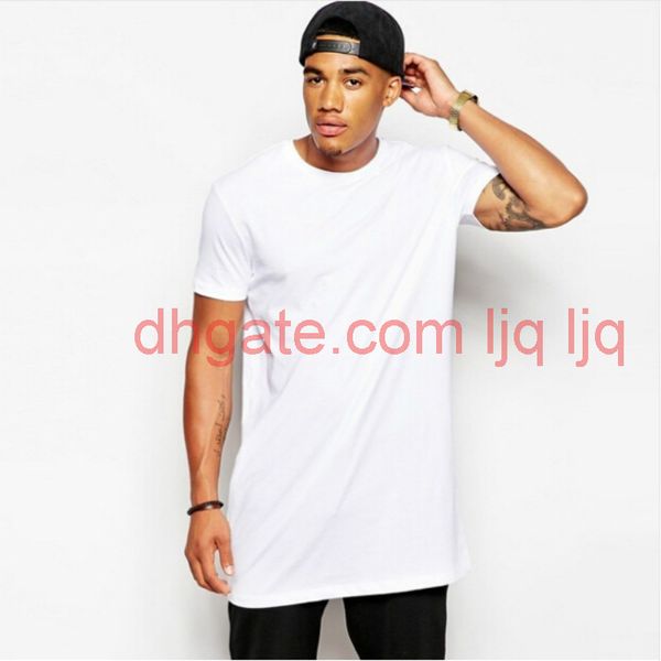 

new clothing men's casual hip hop long t shirt men black t-shirts male o-neck hiphop shirt short sleeve t-shirts, White;black