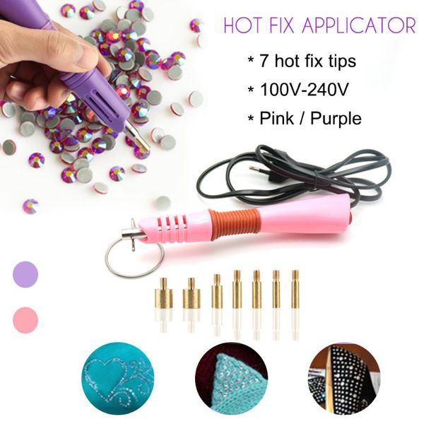

nail art decorations 2021 diy tools set fast heating fix applicator wand gun rhinestones iron on crystal garment heat tool, Silver;gold