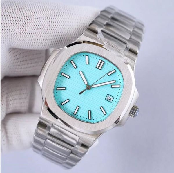 2022 mens relógio Movimento Mecânico Automático de Aço Inoxidável Watchband Dial Oval Luz azul À Prova D 'Água Alto Negócios relógios de pulso