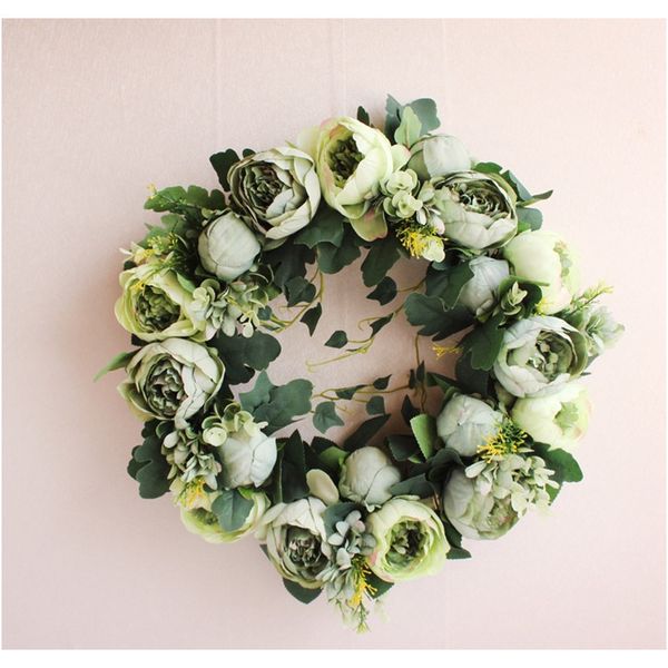 

шелковый пион искусственные цветы флорес венки дверь красочные искусственные гирлянды для свадьбы украшения дома diy party leaf g4630 f wmta