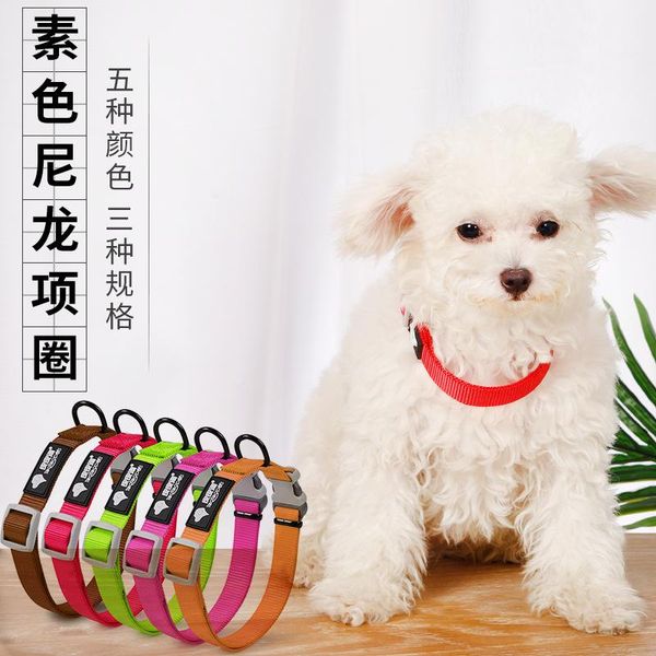 

dog collars & leashes labeling plain nylon single collar pet colorful bandana large, medium and small for common dogs harness