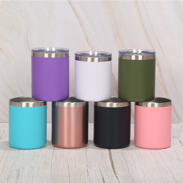 Portable 10oz tumblers caneca de aço inoxidável de aço inoxidável de parede dupla isolada fria quente canecas de café sólido Canecas de viagem marítima EFE3747