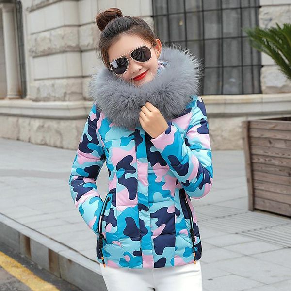 

поддельный меховой воротник parka вниз хлопковая куртка 2020 зимняя куртка женская толстая снежная одежда пальто леди одежда женские куртки, Black