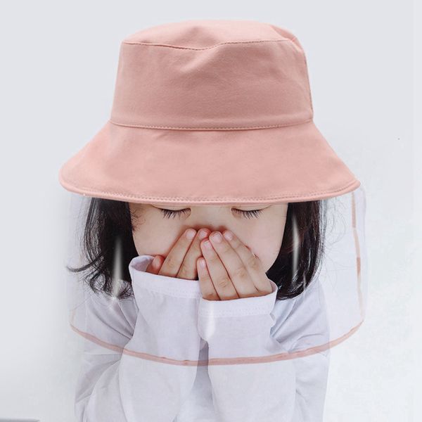 

hatouble-sided 2g3pprotection dustproof cover party hats hat bucket with detachable protective face shield transparent m