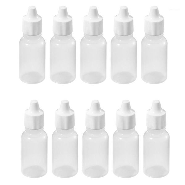 

10pcs 10 ml 1/3 oz plastic childproof dropper bottles oil lotion refillable bottle1