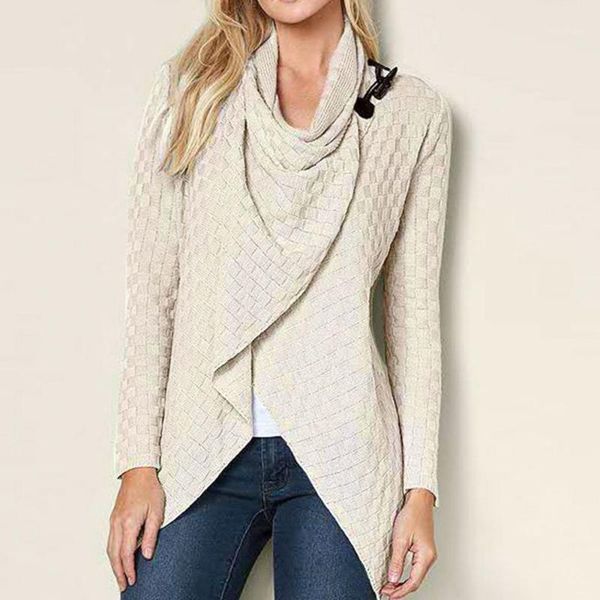 

women coat casual long sleeve pullover solid sweater knitted cardigan autumn ladies fashion cardigan coat chamarra mujer w #1, Black;brown