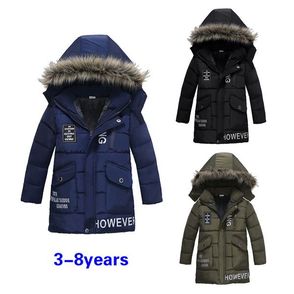 

new boys jackets parka baby outerwear childen winter jackets for boys down jackets coats warm kids baby thick cotton down lj201202, Blue;gray