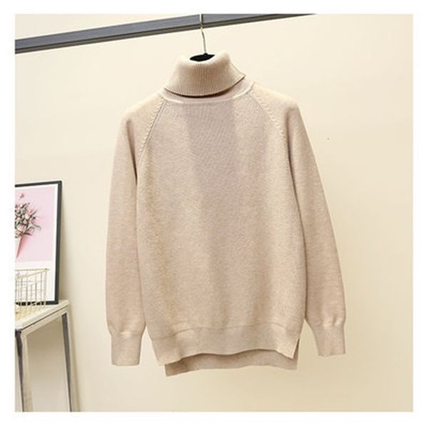 

2021 new thick warm turtleneck womens sweaters autumn winter knitted jumpers black white women pullovers christmas sweater q5my, White;black