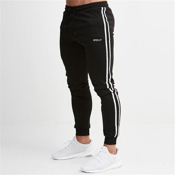 

gym men's sports running pants striped pocket training pants fitness sports soccer gym men's1, Black