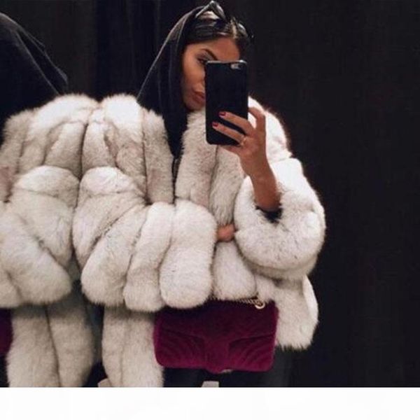 

beautiful girl woman imitation fur coat long sleeve warm female new winter plus size 3xl 4xl fox fur coat, Black