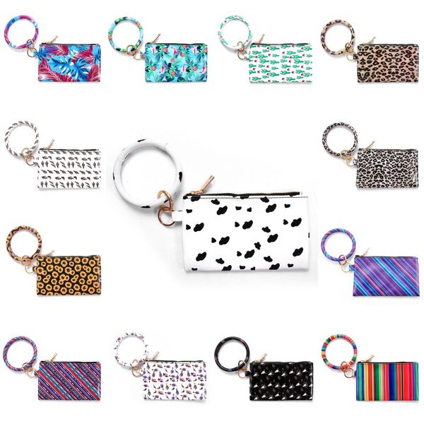 

dhl shipping leopard pu leather tassel pendant bracelet keychain bracelets wallet mobile phone clutch bag christmas gift kimter-b282f