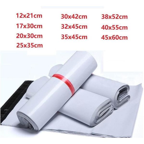 

10 size new plastic poly self-seal self adhesive express shipping bag white courier mailing envelope courier post postal mailer bags
