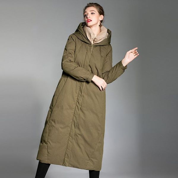 

women's down & parkas winter womens puffer jacket green long coats warm coat fashion hooded patchwork, Black