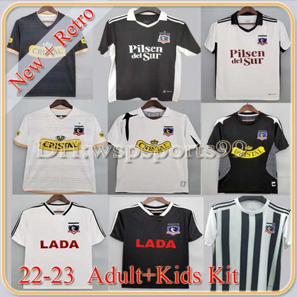 

2022 2023 colo colo palestine soccer jersey champion 1991 enernos campeones jimenez universidad de chili parraguez colÃ³n montillo retro foot, Black;yellow