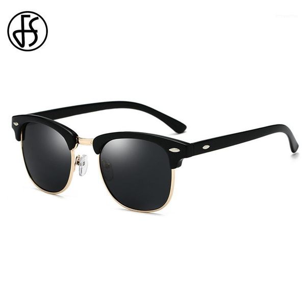 

fs 2020 new fashion mens sunglasses polarized uv400 goggles yellow black vintage oversized mirror driving women sun glasses1, White;black