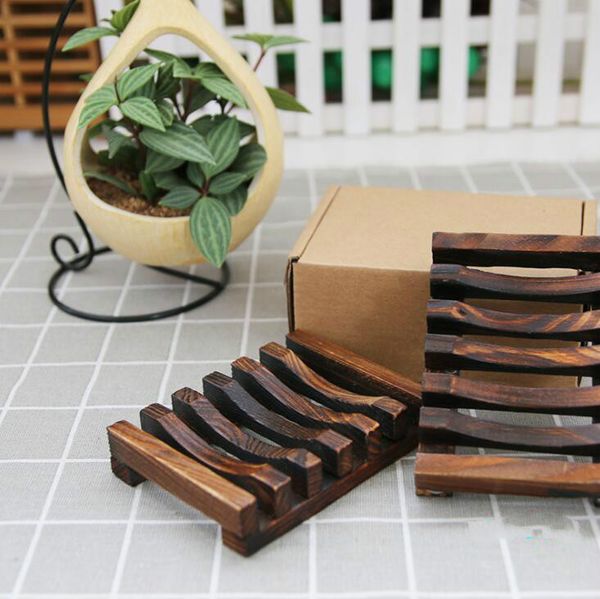 

natural wooden bamboo soap dish tray holder storage soap rack plate box container for bath shower plate bathroom