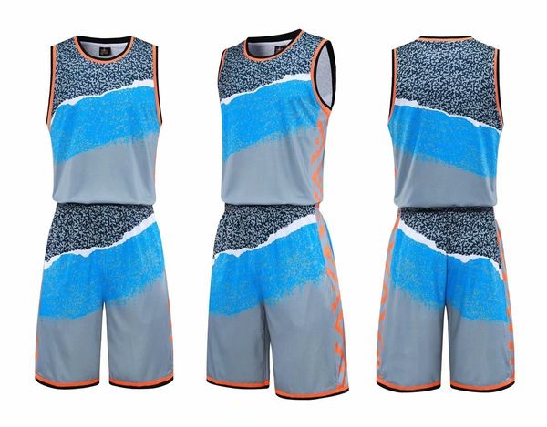 

men blank double-sided basketball team uniforms kits sports clothes tracksuits personality customized basketball sets with shorts a38-1, Black;red