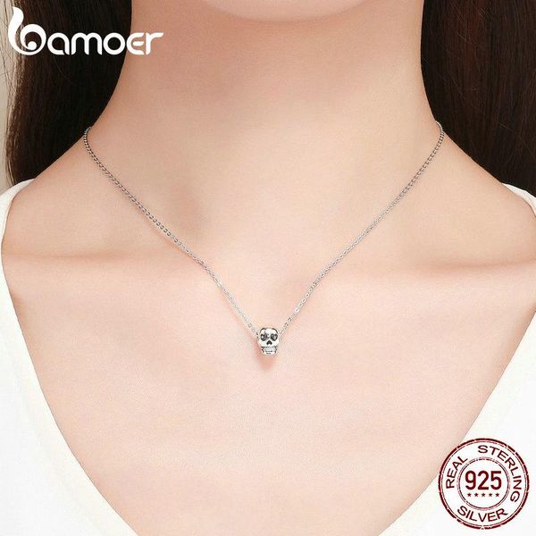 

bamoer 925 стерлингового серебра стерлингового серебра рождественские подарок череп головы бусины шарм fit charm браслет хэллоуин ювелирные, Bronze;silver