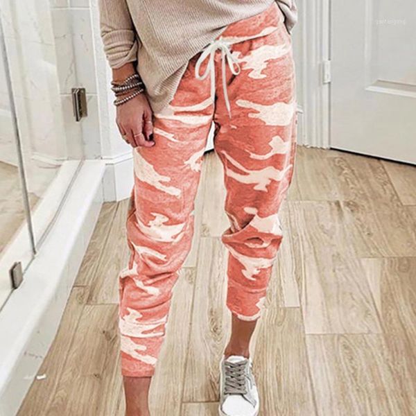 

2020 fashion camouflage pants women high waist slim camo cargo pant fashion trousers hip hop street jogger sweatpants1, Black;white