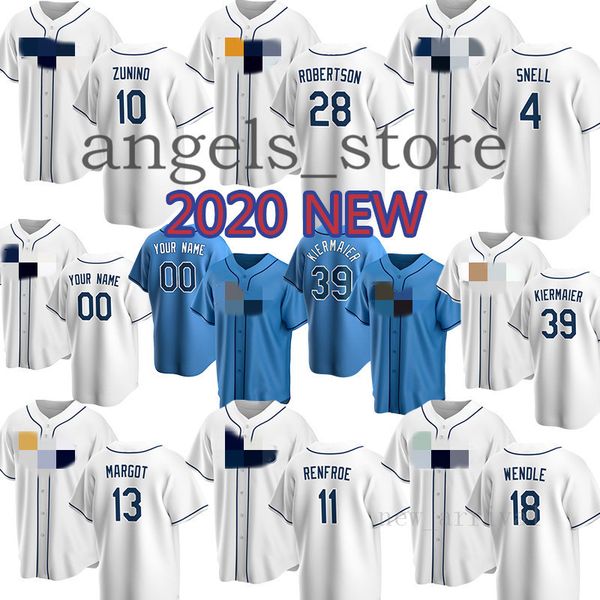 

mens custom bay dickerson rays evin kiermaier robertson blake snell cobb wade boggs miller archer gomez hechavarria wendle longoria cj cron, Blue;black