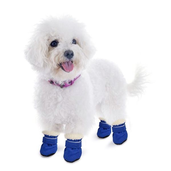 

4pcs pet dog shoes waterproof winter dog boots socks anti-slip puppy cat rain snow booties footwear for small dogs c wmtlkz