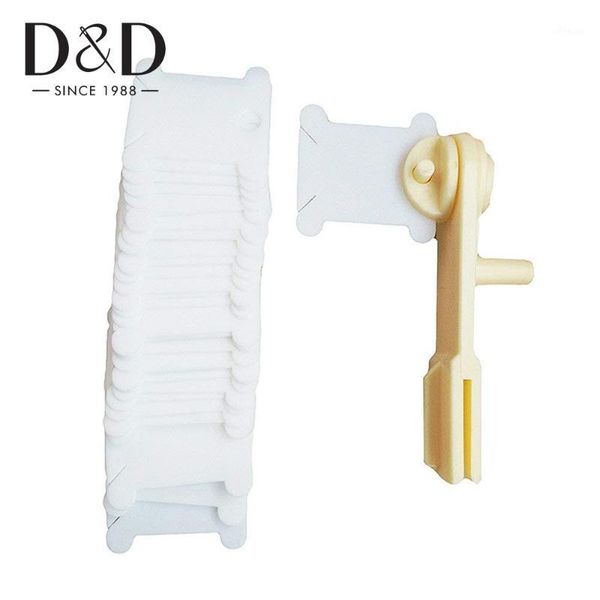 

d&d 300pcs plastic floss bobbins with floss winder for embroidery organizer cross-stitch thread holder sewing accessories1, Black