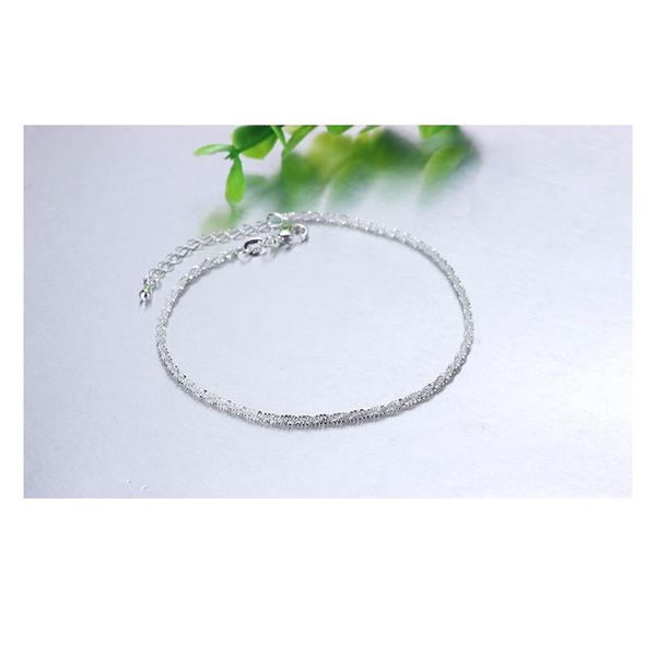 

new fashion summer 925 sterling silver gypsophila anklet for women pendant chain anklet bracelet foot jllrnz, Red;blue