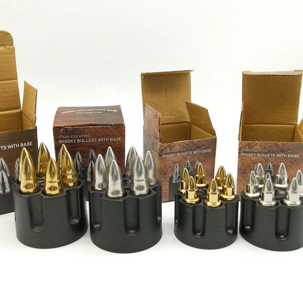 

whiskey stones bullets for old fashioned glass stainless steel ice cubes ice trays 6pcs 1set ljjk2505