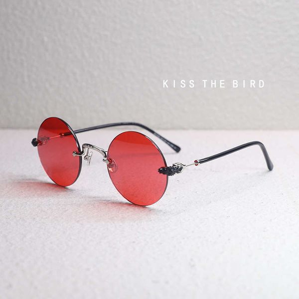 

6hted4w2frameless очки женский большой тонкий круглый лицо net красный стиль seal ins ins ultra hot sunglassesvip4gf3, Black