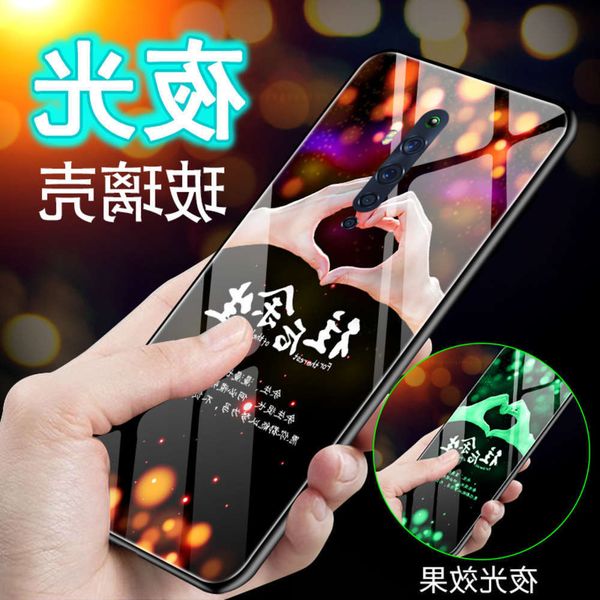 

3opporeno2 mobile phone case glass luminous opporeno2z fall protection cover reno2z all inclusive personality creativity men's an