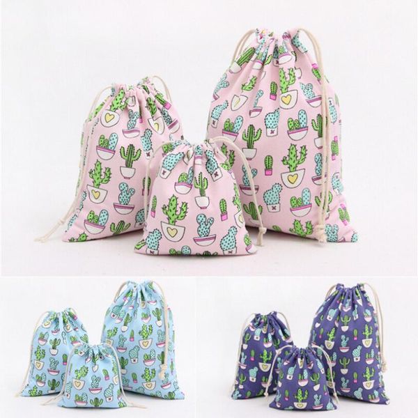 

storage bags cactus canvas bag eco-friendly shopping /candy/smoking package drawstring small cloth gift