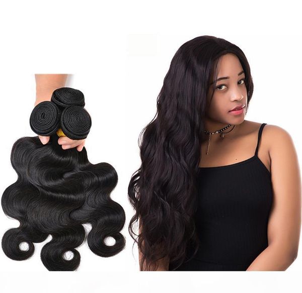 

viya 8a burmese remy hair body wave 100% virgin hair 1 3 piece 8-30 inch no shedding can be colored, Black