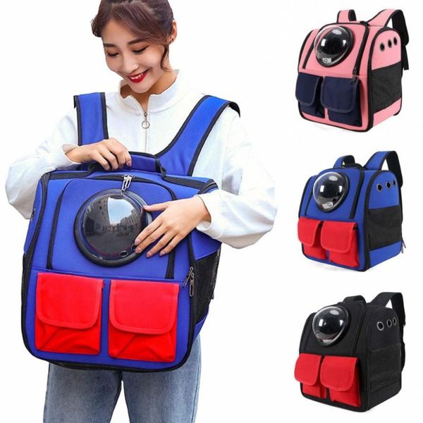 

dog car seat covers cat backpack breathable pet bag outdoor portable double shoulder carrier folding transparent space supplies
