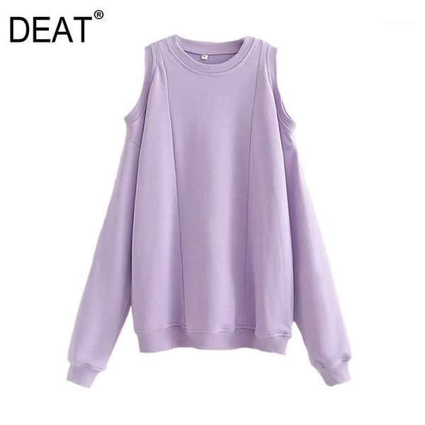 

deat] loose fit strapless oversized sweatshirt new round neck long sleeve women big size fashion tide spring 2020 13t3471, Black