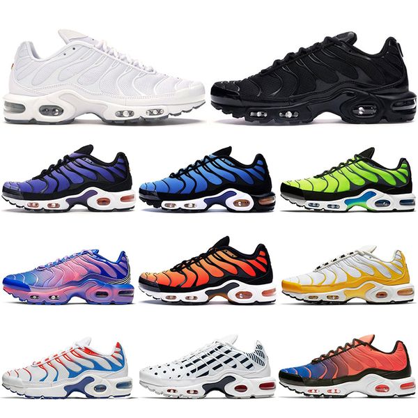 

с коробкой 2021 мужской tn plus plus женская обувь тройная черная белая выцветание синий розовый гипер синие мужские тренеры на открытом воз