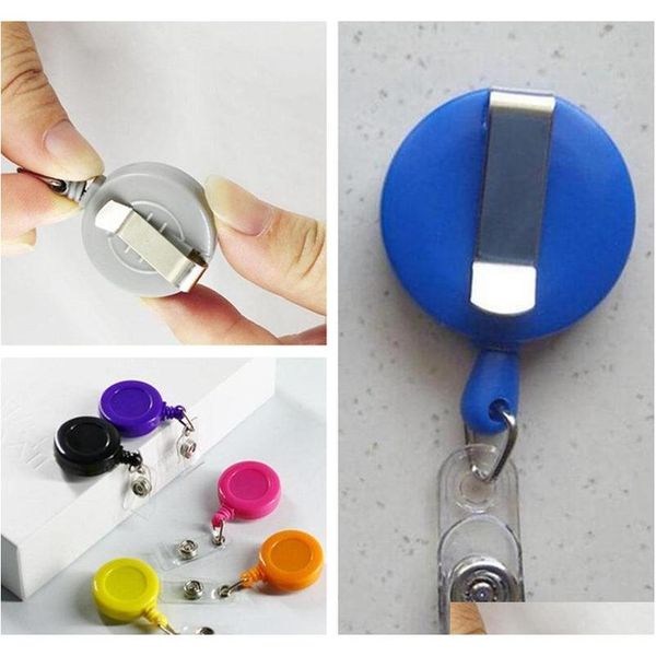 

retractable lanyard id card badge holder reels with clip keep key cell phone keychain ring ree qylewt ppshop01