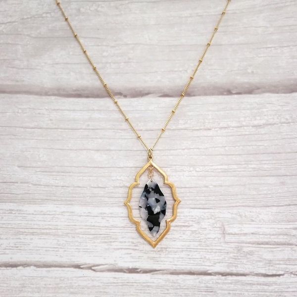 

pendant necklaces zwpon fashion multiple layers hollow alloy necklace inlay rhombus acrylic acetate for woman, Silver